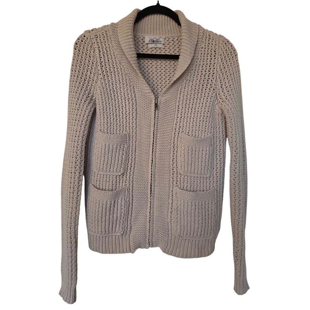 Madewell Wallace Lambs Wool Blend Zip Cardigan Sweater XS Cottagecore Cozy Fall